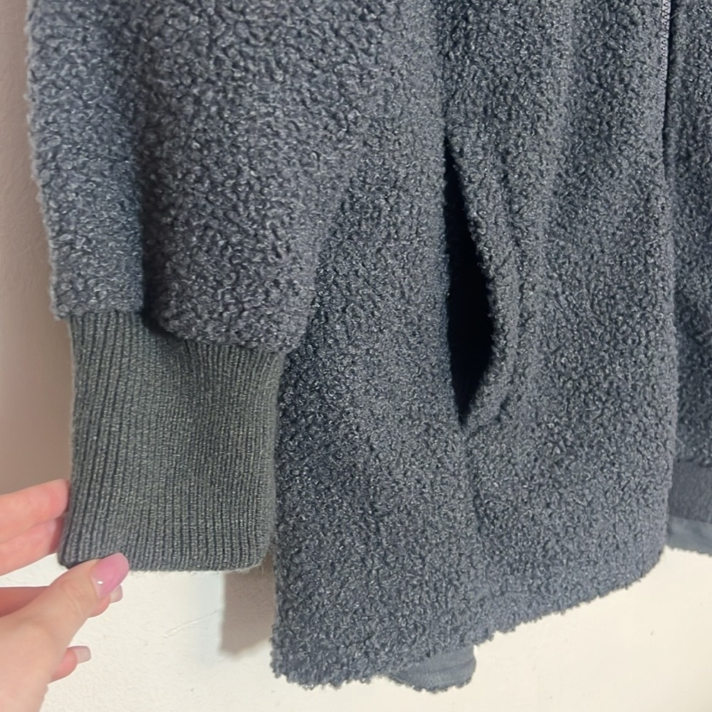 Lands End Boucle Teddy Fleece Jacket Coat XL - Picture 3 of 5